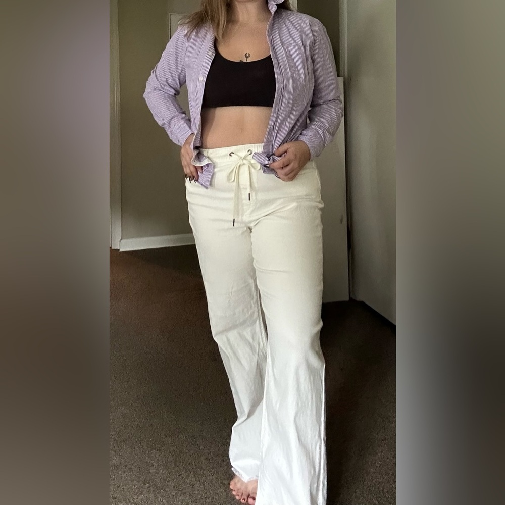 Sincerely Jules Off-White Cotton Pants